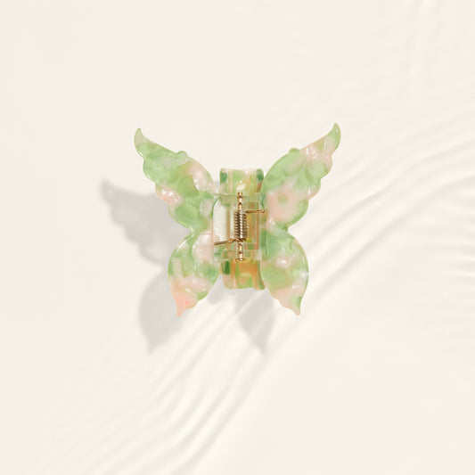 The Sky butterfly claw clip soft green