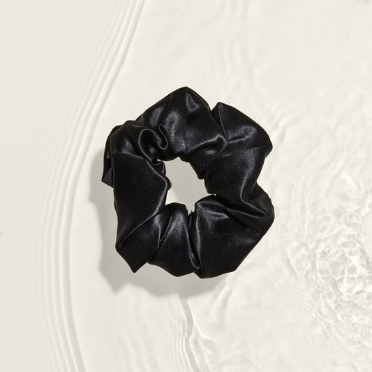 The Kate silk scrunchie medium black