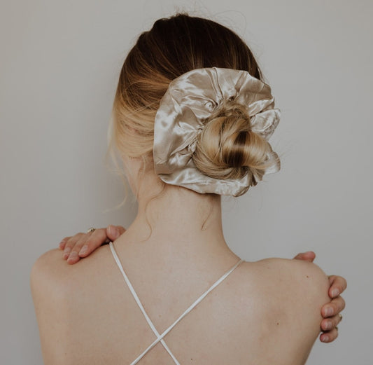 The Helena mulberry silk scrunchie super large
